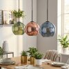 Koyoto Lámparas suspendidas, Luminarias esféricas, Lámparas colgantes Azul, Verde, Color cobre, 3 luces