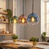 Koyoto Lámparas suspendidas, Luminarias esféricas, Lámparas colgantes Azul, Verde, Transparente, Color cobre, 3 luces