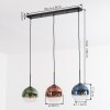 Koyoto Lámparas suspendidas, Luminarias esféricas, Lámparas colgantes Azul, Verde, Transparente, Color cobre, 3 luces