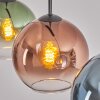Koyoto Lámparas suspendidas, Luminarias esféricas, Lámparas colgantes Azul, Verde, Transparente, Color cobre, 3 luces