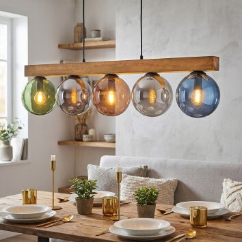 Gastor Lámparas suspendidas, Luminarias esféricas, Lámparas colgantes Crudo, Negro, 5 luces