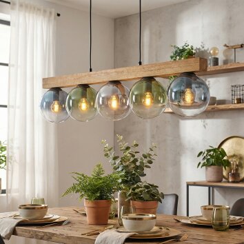 Gastor Lámparas suspendidas, Luminarias esféricas, Lámparas colgantes Crudo, Negro, 5 luces