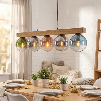 Gastor Lámparas suspendidas, Luminarias esféricas, Lámparas colgantes Crudo, Negro, 5 luces