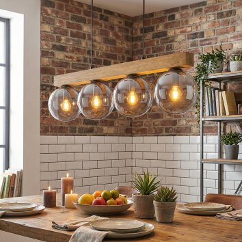 Gastor Lámparas suspendidas, Luminarias esféricas, Lámparas colgantes Crudo, Negro, 4 luces