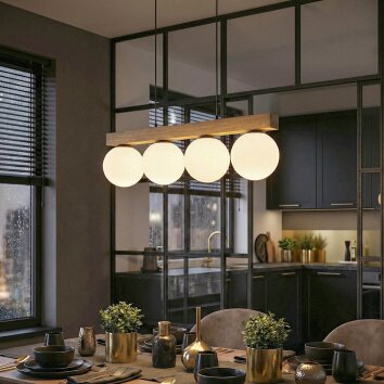 Gastor Lámparas suspendidas, Luminarias esféricas, Lámparas colgantes Crudo, Negro, 4 luces