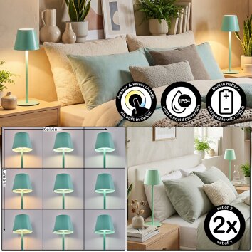 Salgadinho Lámpara de mesa de exterior, Lámparas de mesa LED Verde, 1 luz