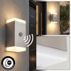 Remil Aplique de exterior, Lámpara Up & Down, Apliques LED Acero bruñido, 2 luces, Sensor de movimiento