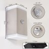 Remil Aplique de exterior, Lámpara Up & Down, Apliques LED Acero bruñido, 2 luces, Sensor de movimiento
