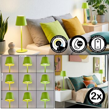 Salgadinho Lámpara de mesa de exterior, Lámparas de mesa LED Verde, 1 luz