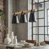 Andian Lámparas suspendidas, Lámparas colgantes Crudo, Negro, 3 luces