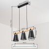 Andian Lámparas suspendidas, Lámparas colgantes Crudo, Negro, 3 luces