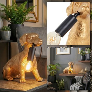 Jomil Lámparas de mesa dorado, Negro, 1 luz