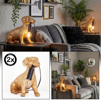 Jomil Lámparas de mesa dorado, Negro, 1 luz