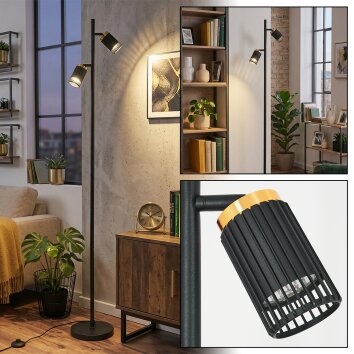 Fenik Lámpara de pie LED Negro, 2 luces