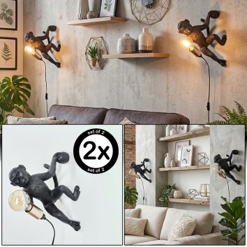 Leonix Apliques dorado, Negro, 1 luz