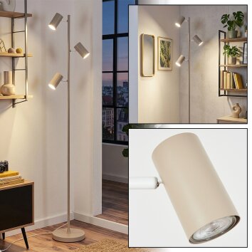Javel Lámpara de pie LED Color arena, 3 luces