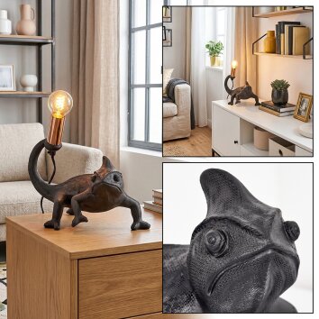 Lyrion Lámparas de mesa dorado, Negro, 1 luz