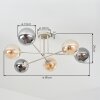 Gastor Plafones, Luminarias esféricas 80 cm Color arena, 6 luces