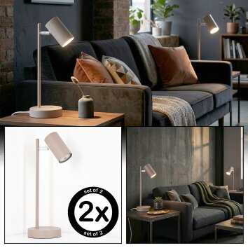 Javel Lámparas de escritorio, Lámparas de mesa LED Color arena, Blanca, 1 luz