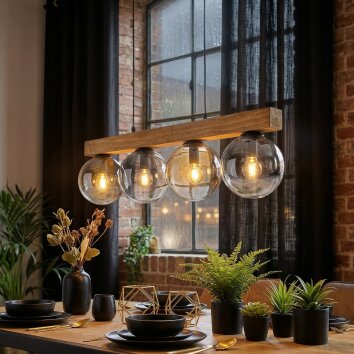 Gastor Lámparas suspendidas, Luminarias esféricas, Lámparas colgantes Crudo, Negro, 4 luces