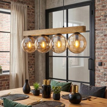 Gastor Lámparas suspendidas, Luminarias esféricas, Lámparas colgantes Crudo, Negro, 4 luces