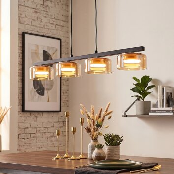 Folar Lámparas suspendidas, Lámparas colgantes LED Negro, 4 luces