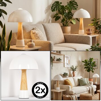 Estilo champiñón  Forgek Lámparas de mesa Color madera, Color arena, 1 luz