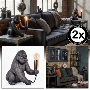 Zarik Lámparas de mesa Cobre, Negro, 1 luz