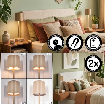 Kaval Lámparas de mesa LED Color arena, 1 luz