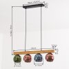Koyoto Lámparas suspendidas, Luminarias esféricas, Lámparas colgantes Crudo, Negro, 4 luces