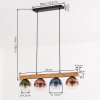 Koyoto Lámparas suspendidas, Luminarias esféricas, Lámparas colgantes Crudo, Negro, 4 luces