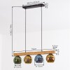 Koyoto Lámparas suspendidas, Luminarias esféricas, Lámparas colgantes Crudo, Negro, 4 luces