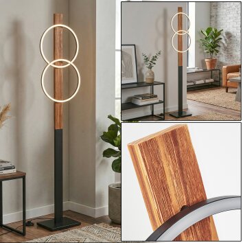 Pompu Lámpara de pie LED Crudo, Negro, 1 luz