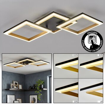 Tulor Plafones LED Negro, 1 luz