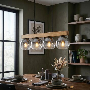 Koyoto Lámparas suspendidas, Luminarias esféricas, Lámparas colgantes Crudo, Negro, 4 luces