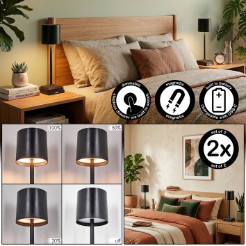 Kaval Lámparas de mesa LED Negro, 1 luz