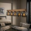 Koyoto Lámparas suspendidas, Luminarias esféricas, Lámparas colgantes Crudo, Negro, 5 luces