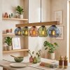 Koyoto Lámparas suspendidas, Luminarias esféricas, Lámparas colgantes Crudo, Negro, 5 luces