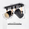 Rebbenas Plafones, Spot techo Crudo, Negro, 2 luces