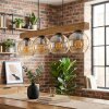 Koyoto Lámparas suspendidas, Luminarias esféricas, Lámparas colgantes Crudo, Negro, 4 luces