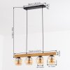 Koyoto Lámparas suspendidas, Luminarias esféricas, Lámparas colgantes Crudo, Negro, 4 luces