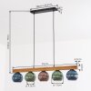 Koyoto Lámparas suspendidas, Luminarias esféricas, Lámparas colgantes Crudo, Negro, 5 luces