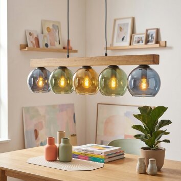 Koyoto Lámparas suspendidas, Luminarias esféricas, Lámparas colgantes Crudo, Negro, 5 luces