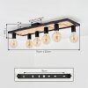 Kanor Plafones Crudo, Negro, 6 luces