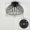 Guayo Plafones Negro, 1 luz