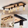 Kanor Plafones Crudo, Negro, 6 luces