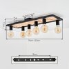 Kanor Plafones Crudo, Negro, 6 luces