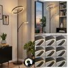 Melak Lámpara de pie, Lámpara lectura LED Negro, 2 luces
