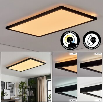 Zuren Plafones, Panel LED Negro, 1 luz