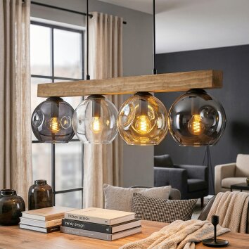 Ripoll Lámparas suspendidas, Luminarias esféricas, Lámparas colgantes Crudo, Negro, 4 luces